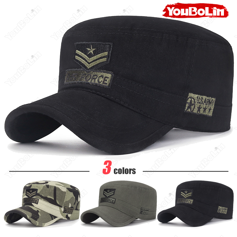 Academy Sports Outdoor - Militärmütze mit flachem Oberteil, Unisex, Outdoor-Freizeit-Sportmütze