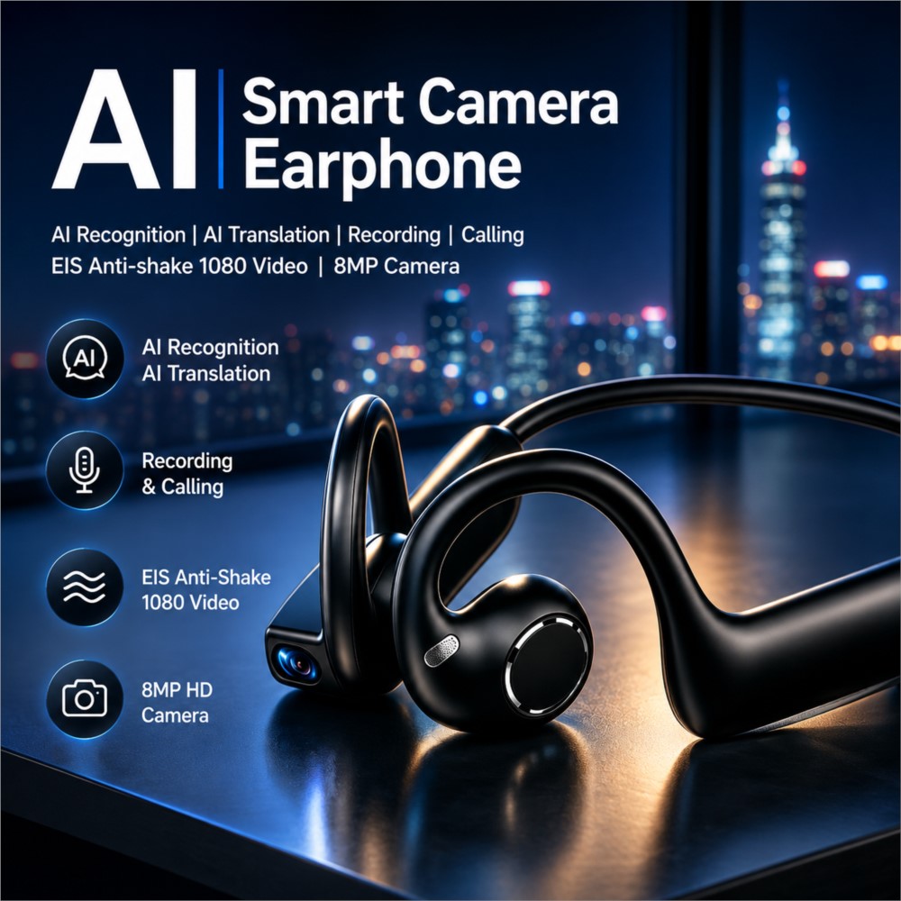 Outdoor Sport Camera - AI-Smart-Ohrhörer 800W Intelligente Kamera Bilderkennung Dynamische