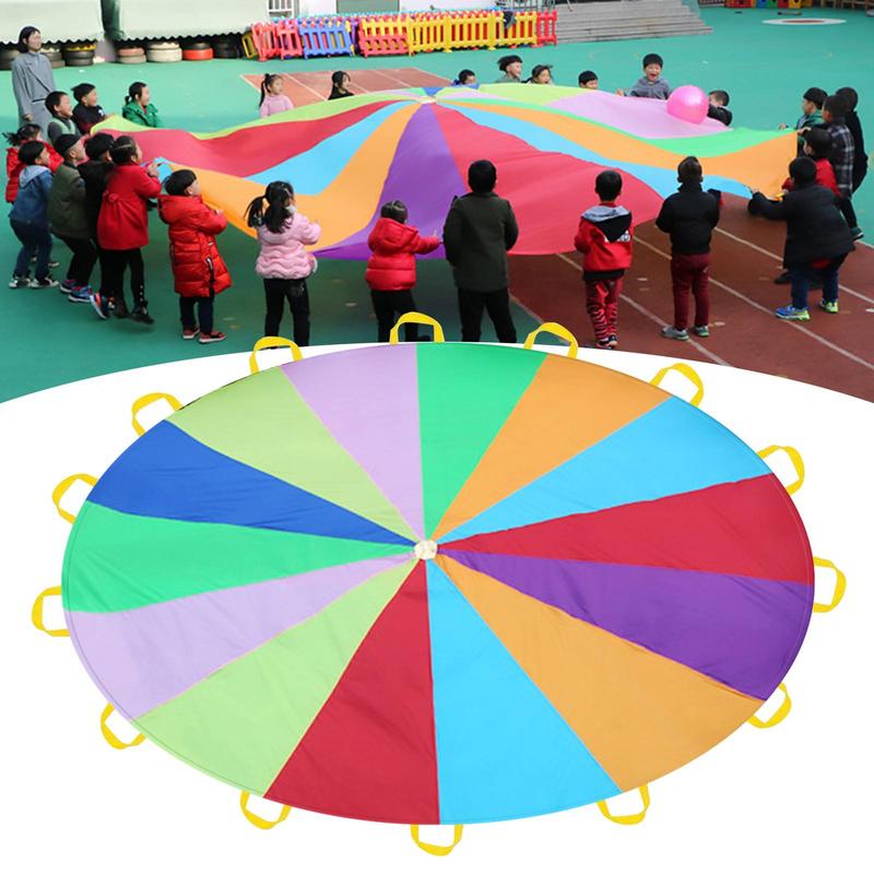 Outdoor Sports Umbrella - Regenbogen-Fallschirm für Kinder, Sportentwicklung, Regenbogen-Regenschirm im
