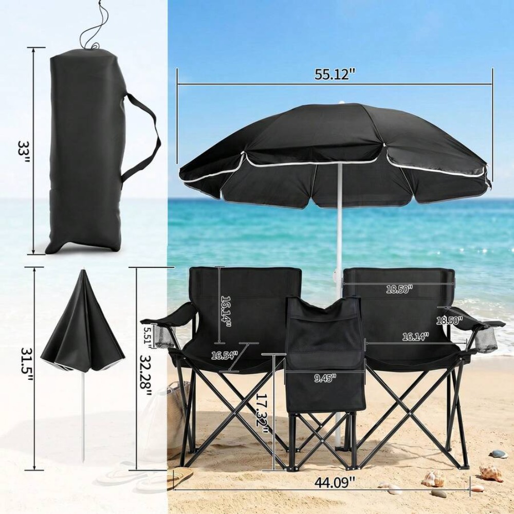 XL Doppelklappbarer Angelstuhl – Outdoor Sports Umbrella Bewertung und Preis